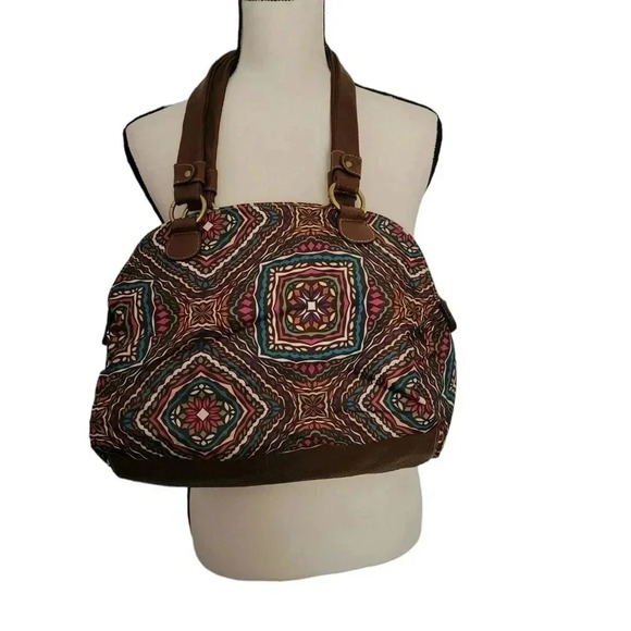 Treviso Multicolored Geometric Slouch Purse - Picture 2 of 8